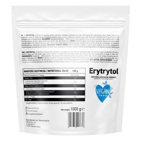 OstroVit Erythritol 1000 g...